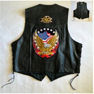 Harley Davidson Leather Biker Vest sz52/2XL